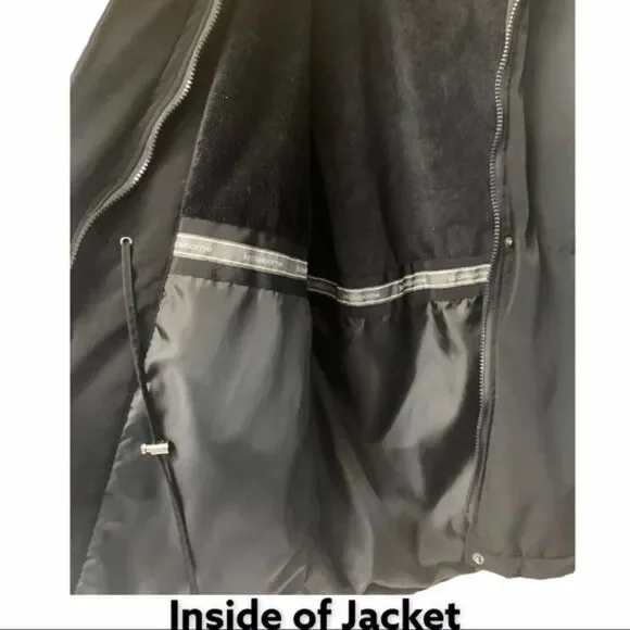 Liz Claiborne Black Heavy Cinch Winter Jacket Size Large - Picture 7 of 16